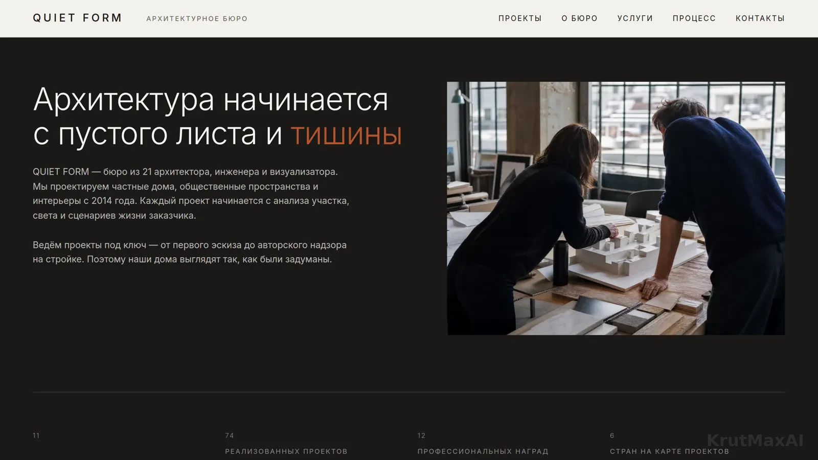 «О бюро»: «Архитектура начинается с пустого листа и тишины» - 21 специалист, с 2014 года, цифры практики